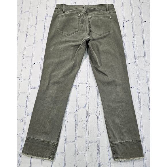 J. Jill Authentic Fit Cropped Jeans Gray Straight Leg Raw Hem WOMENS 4T - Picture 10 of 12